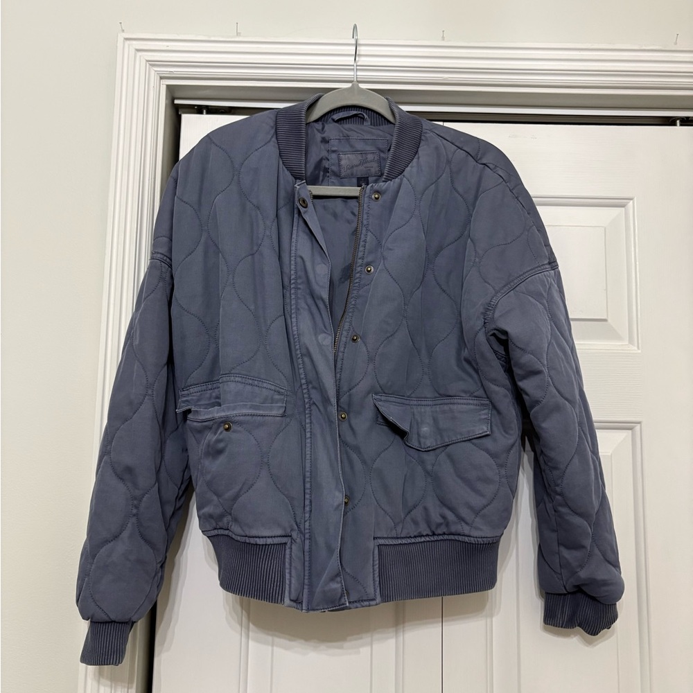Universal Thread Men's Blue Quilted Bomber Jacket